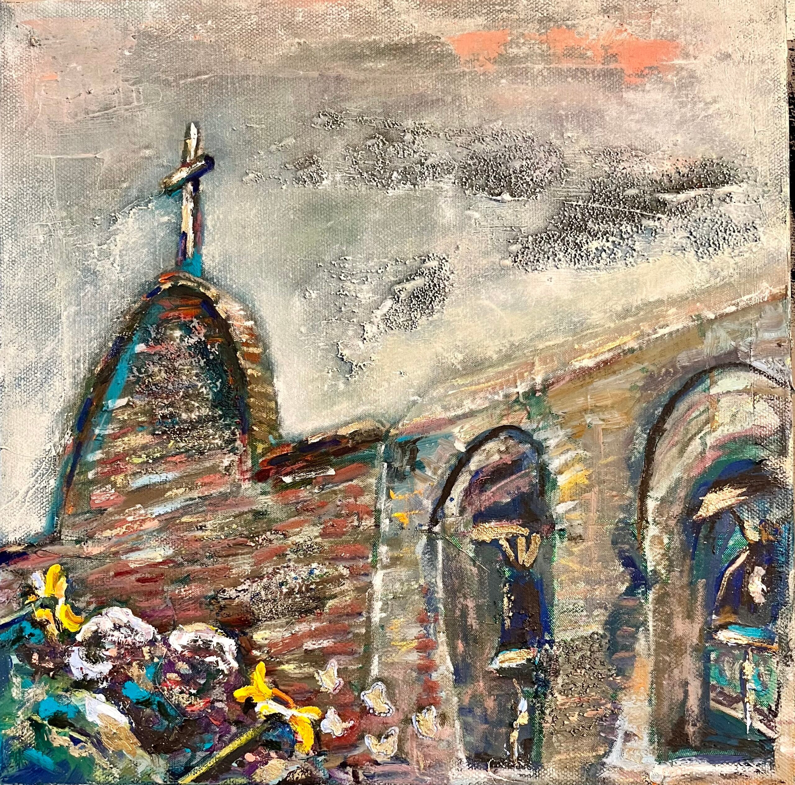THE CROSS AT SAN JUAN CAPISTRANO MISSION 12"x12" image 0