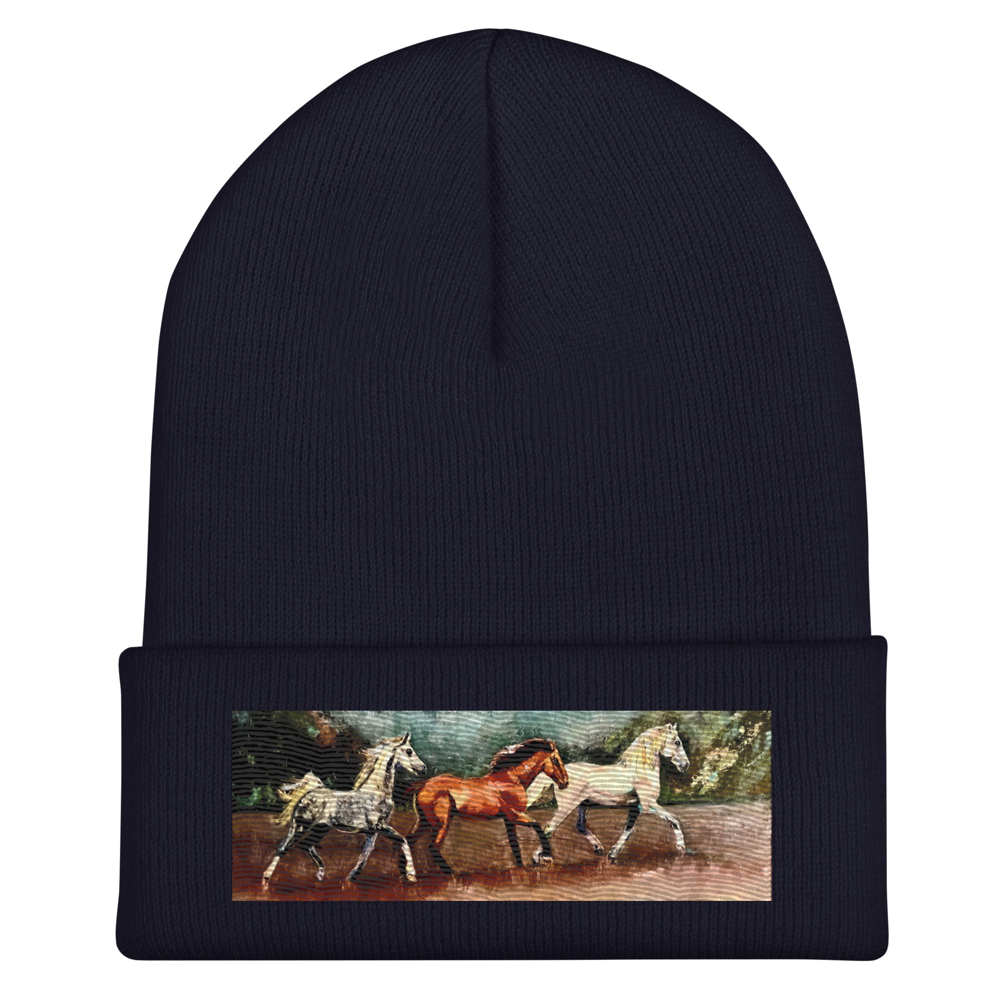 Tranquil Horizon Walk Cuffed Beanie - Navy image