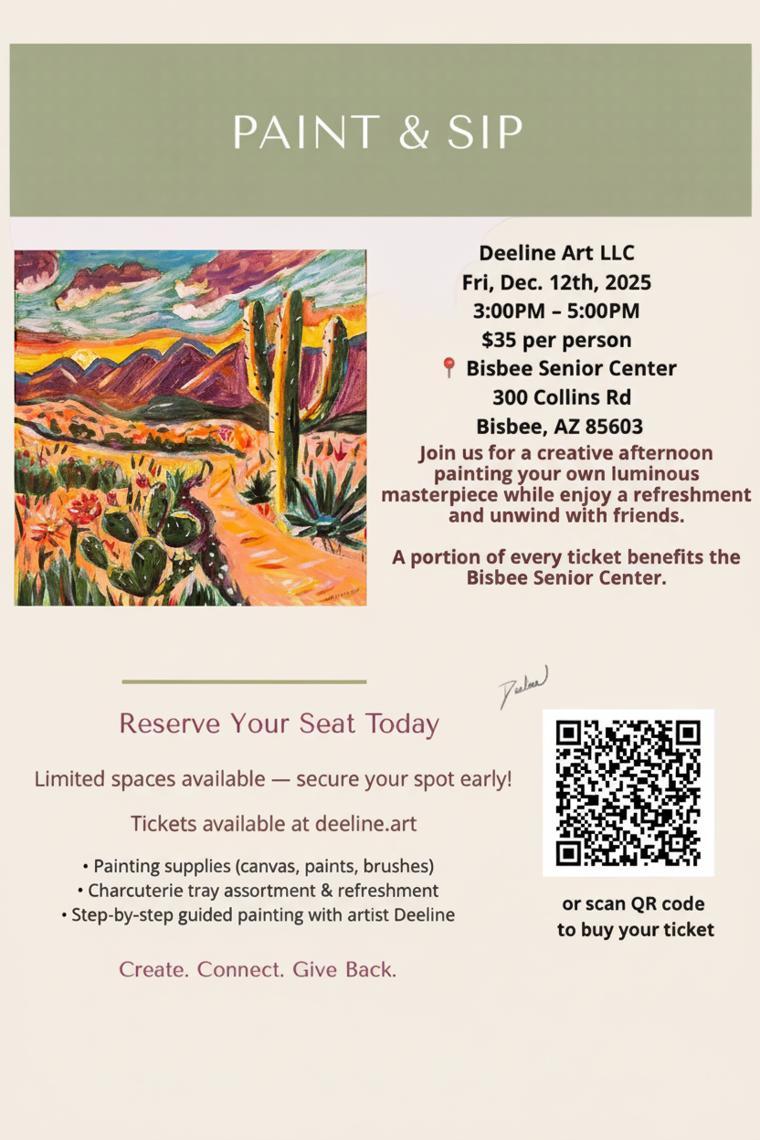 Paint and sip Bisbee Community Center 12-12-25