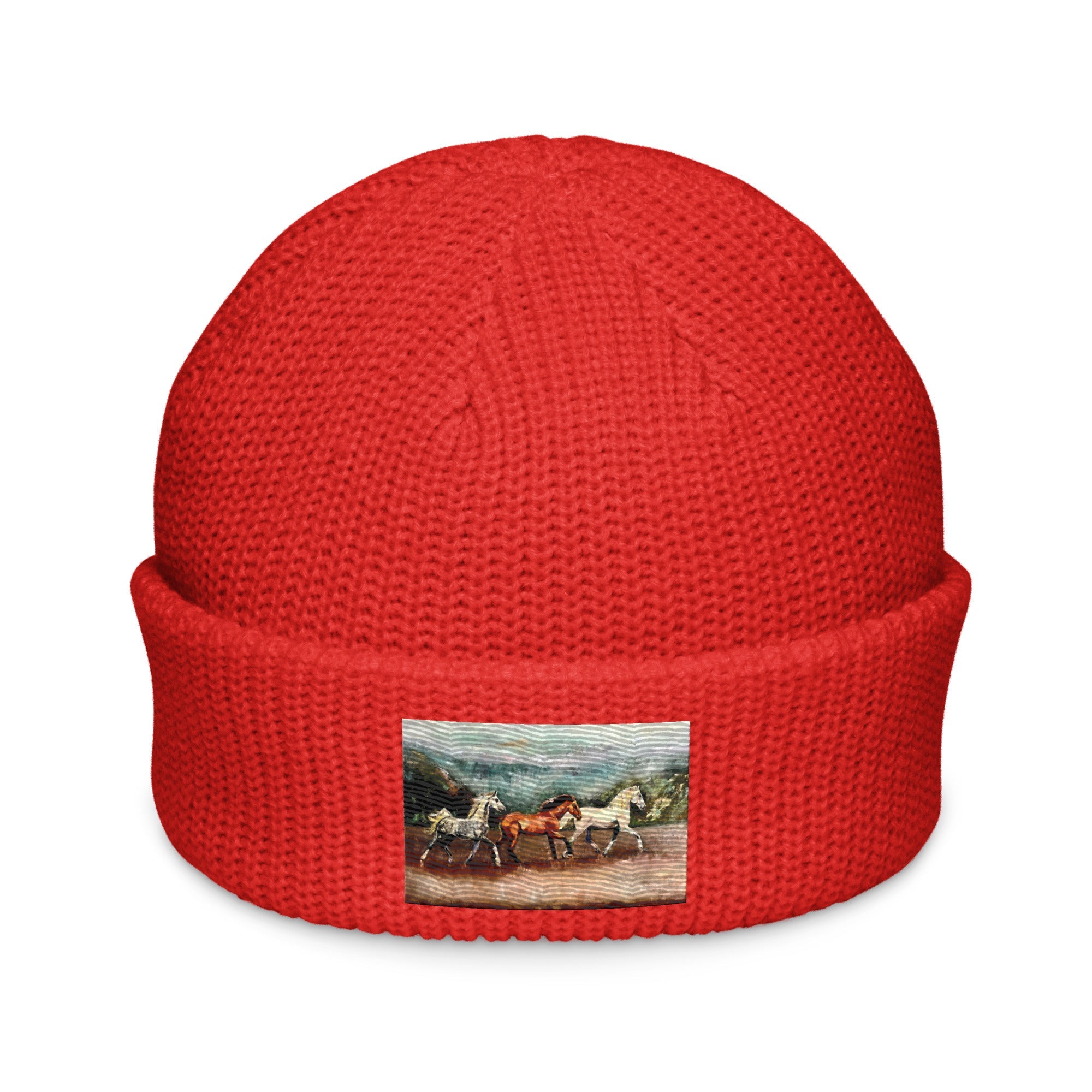 Tranquil Horizon Walk Fisherman Beanie - Red image