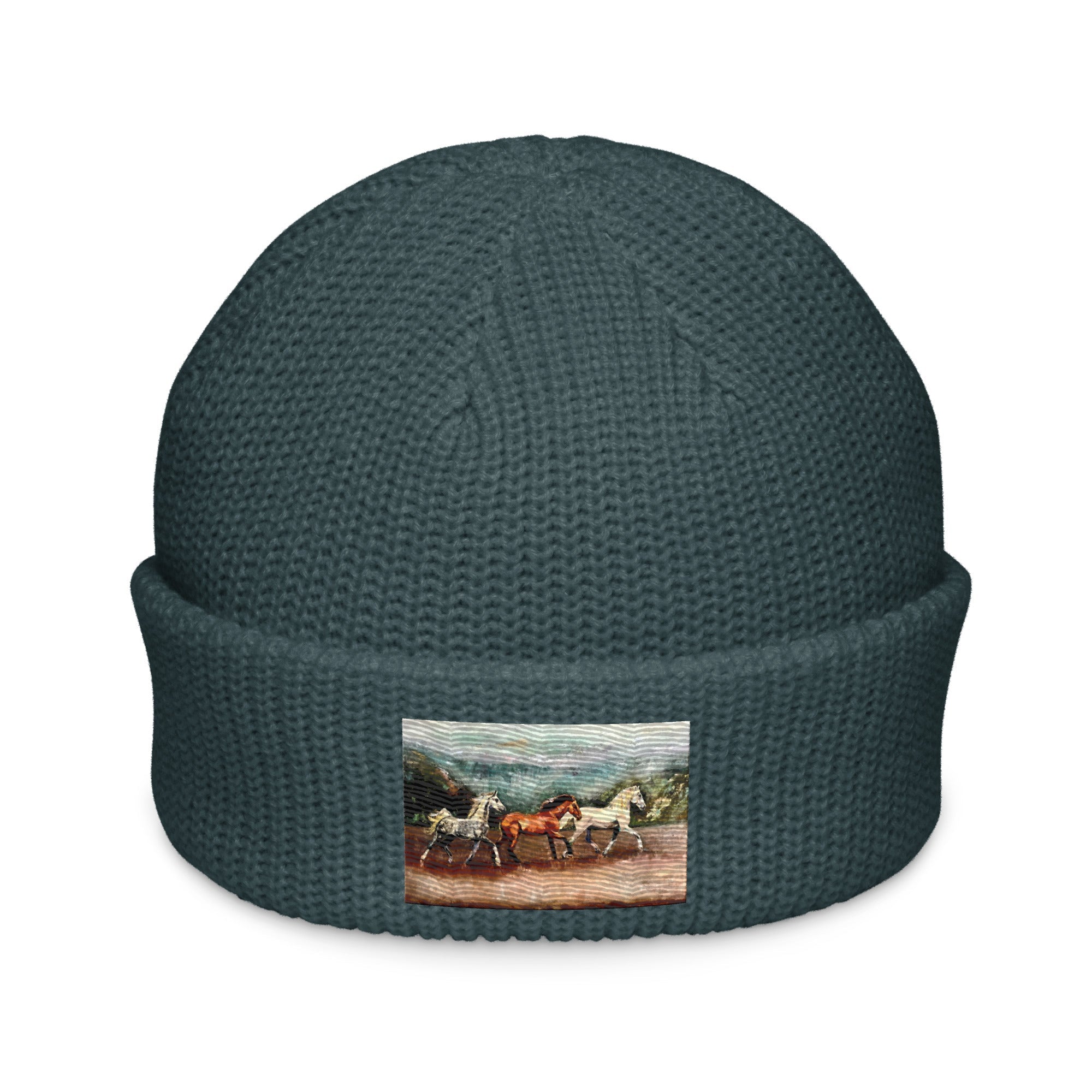 Tranquil Horizon Walk Fisherman Beanie - Petrol Blue image