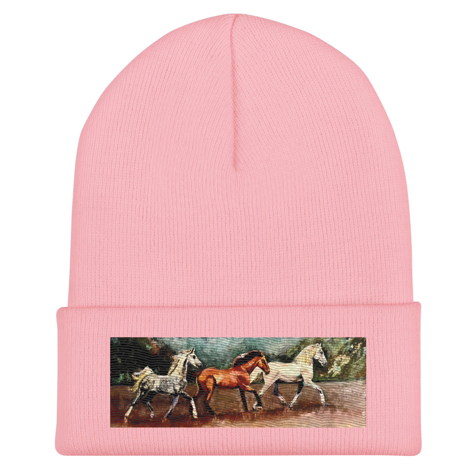 Tranquil Horizon Walk Cuffed Beanie - Baby Pink image