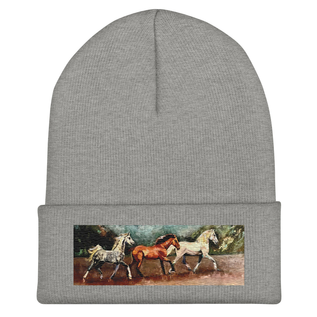 Tranquil Horizon Walk Cuffed Beanie - Heather Grey image